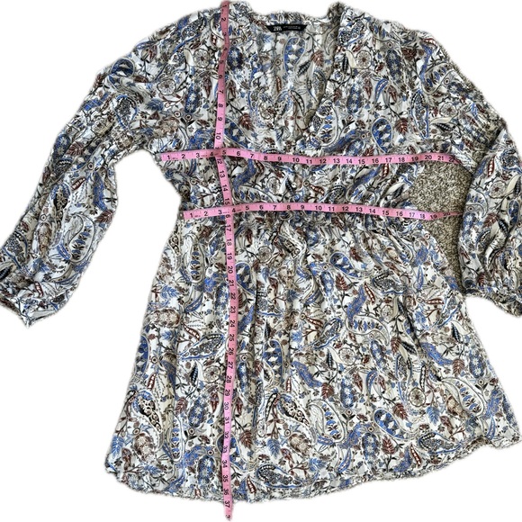 Zara Long Sleeve Paisley Floral Boho Dress - Picture 7 of 7